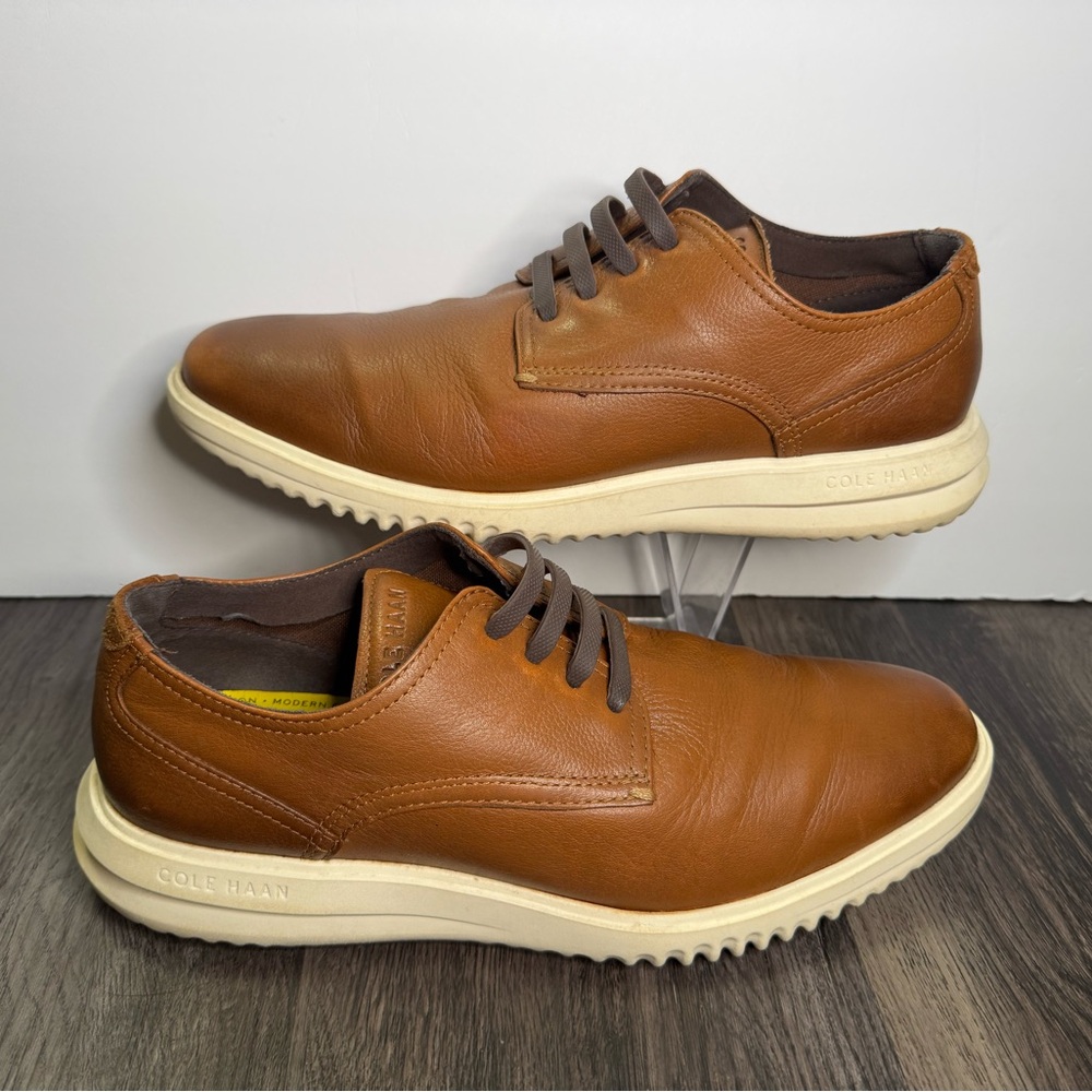 🔥Cole Haan Grand Plain Toe Oxford Mens Size 8.5 M British Tan Leather Shoes